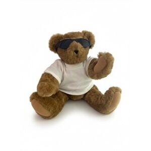 Vermont Teddy Bear Brown Plush 12in Love Tattoo Sunglasse White T Shirt Handmade